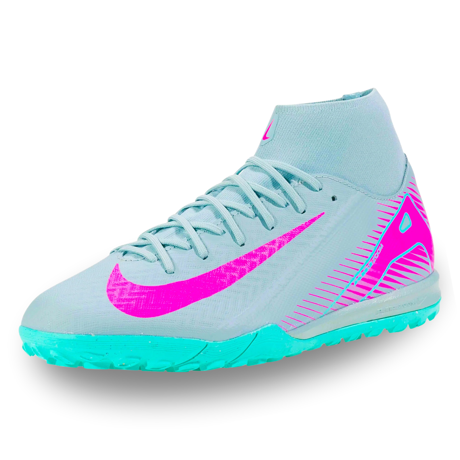 Nike Zoom Superfly 10 Academy TF Turf Soccer Shoes (Ocean Cube/Pink Blast)