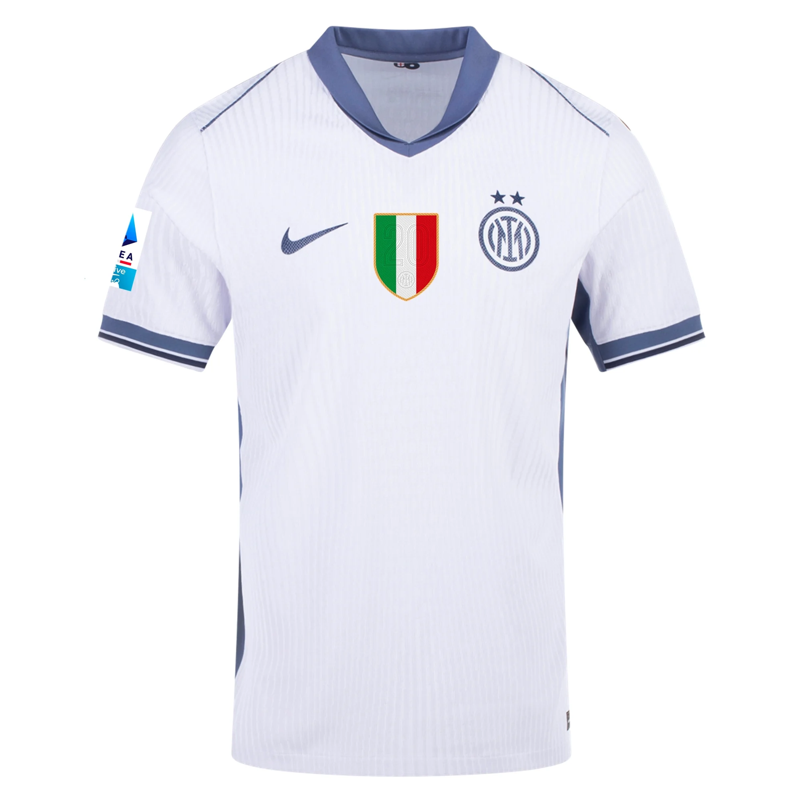Nike Inter Milan Authentic Nicolò Barella Away Jersey w/ Serie A + Scudetto Patch 24/25 (White/Silver)