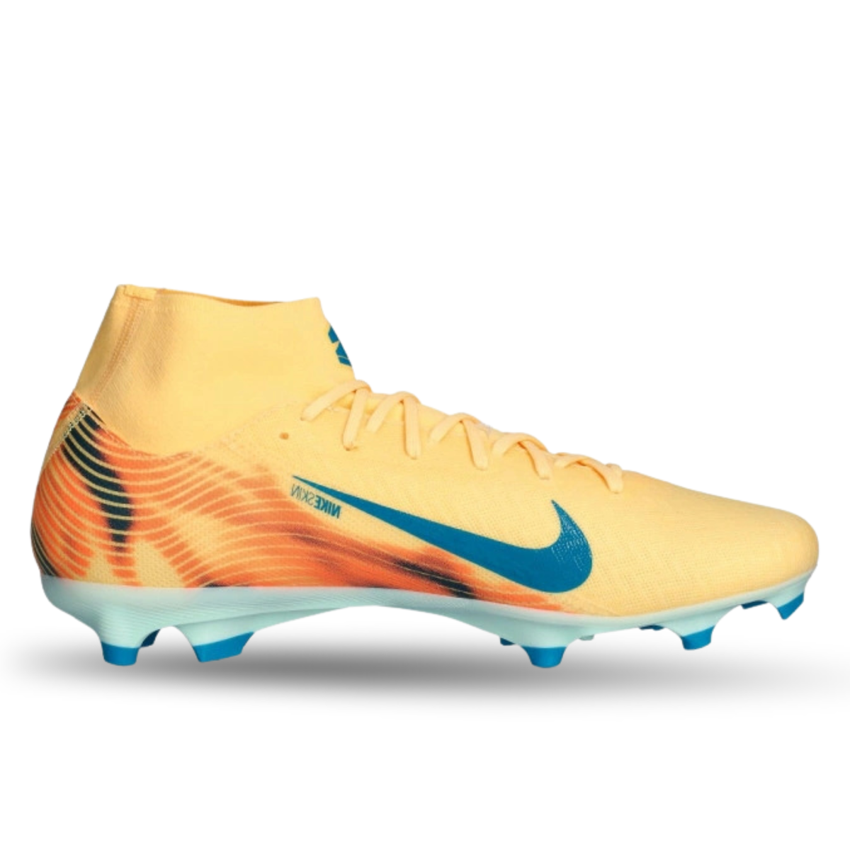 Nike Zoom Superfly 10 Academy KM Firm/Multi Ground Soccer Cleats (Melon Tint/Neo Turq/Igloo)