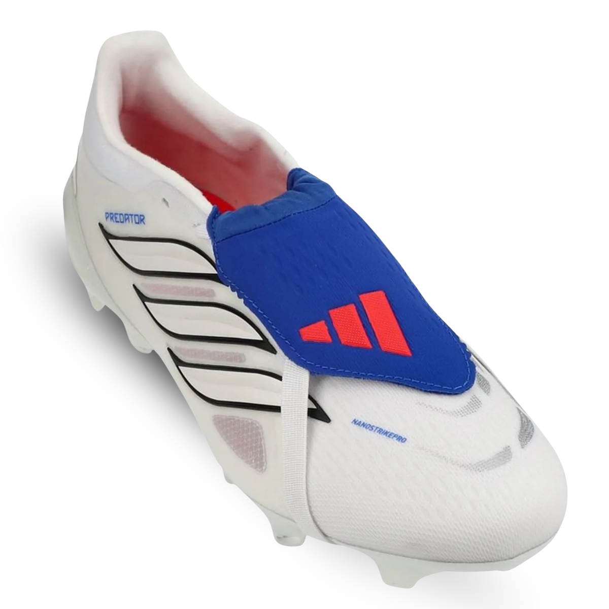 adidas Jr. Predator League FT Firm Ground Soccer Cleats (White/Zero Metallic/Royal Blue)