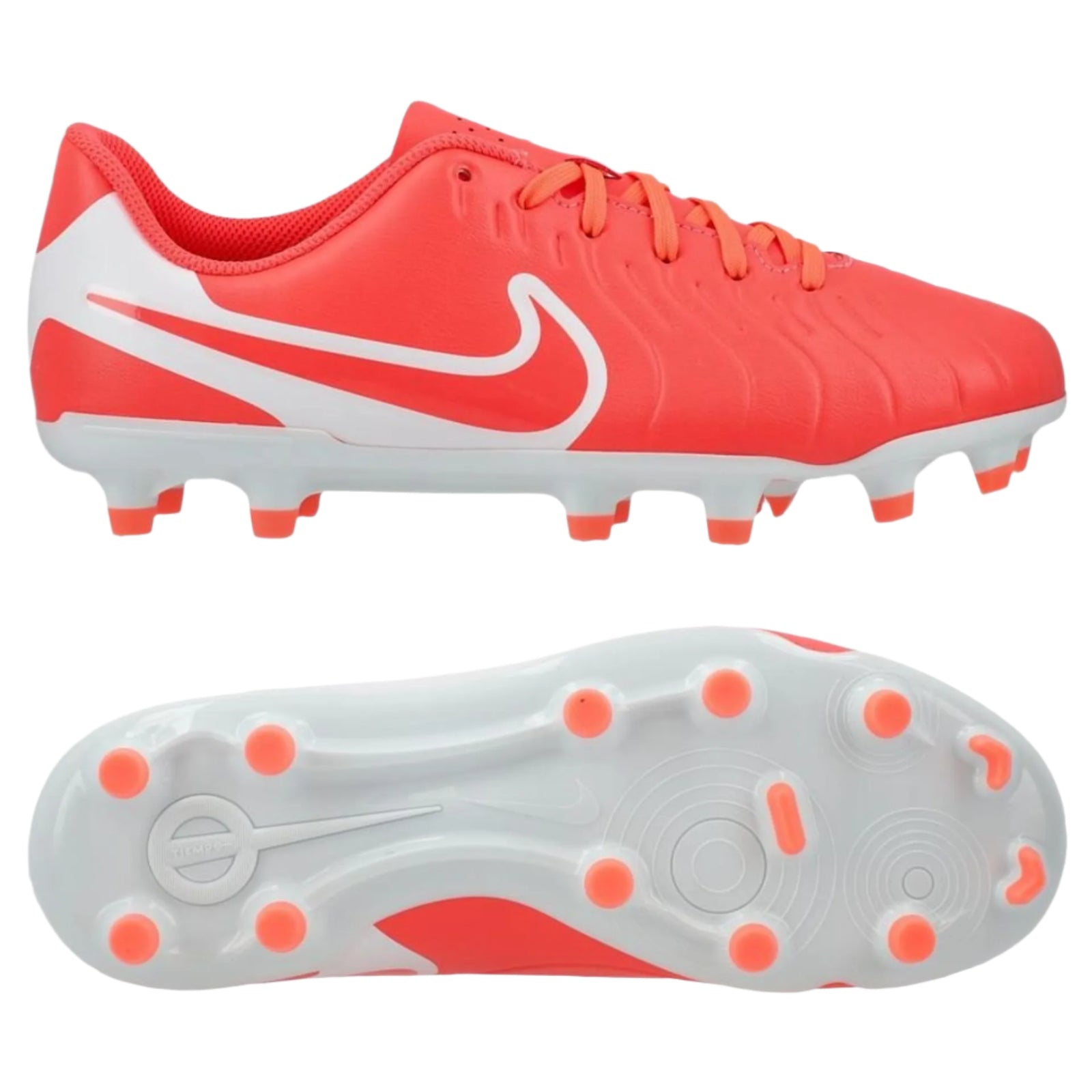 Nike Youth Jr. Legend 10 Club FG/MG Soccer Cleats (Hot Lava/White)