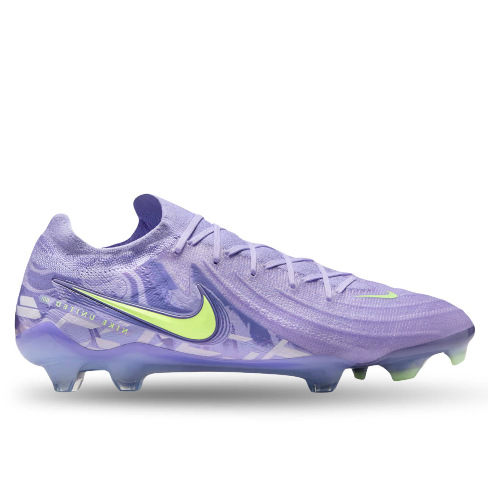 Nike United Phantom GX II Elite FG Soccer Cleats (Purple Agate/Barely Volt)