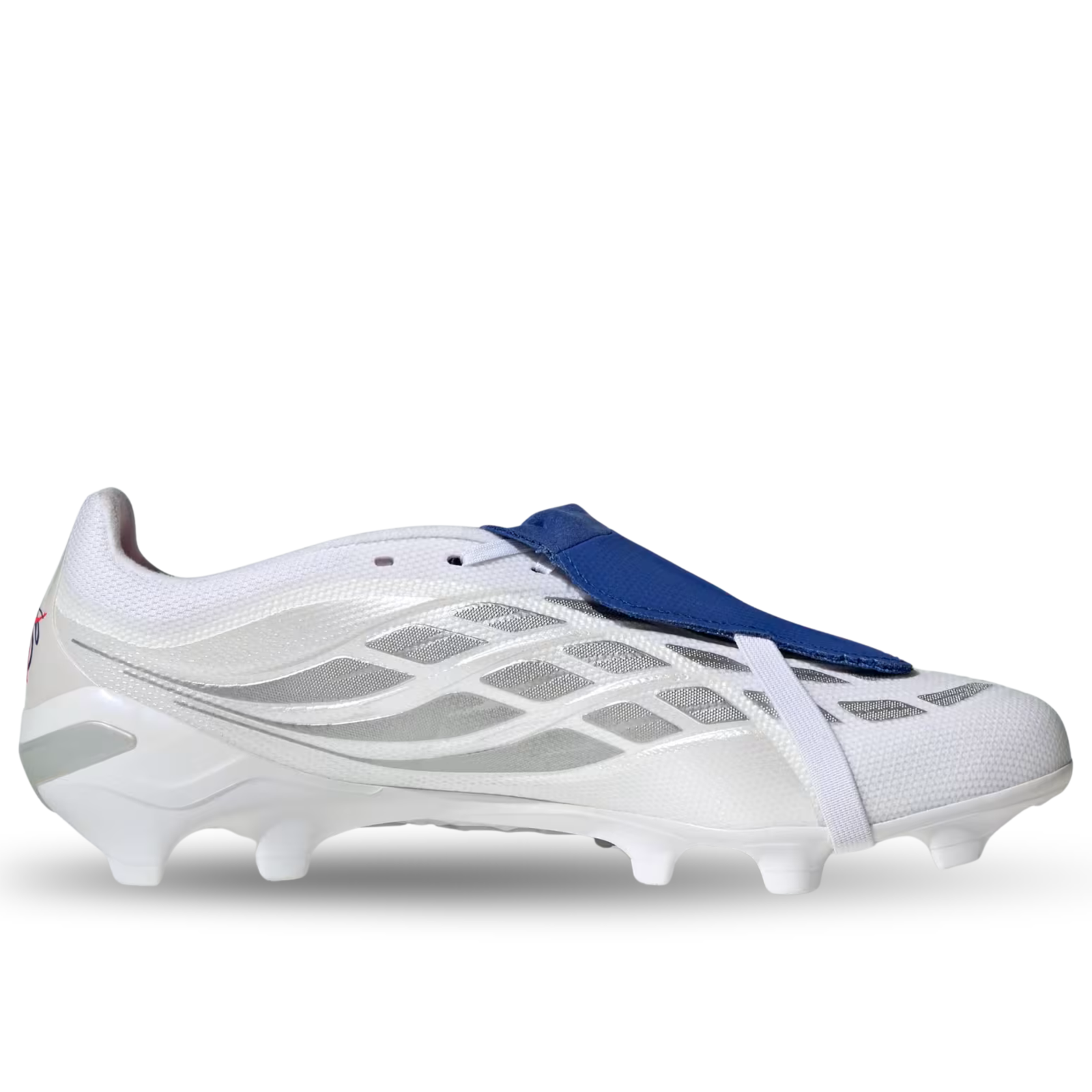 adidas Predator League FT Firm Ground Soccer Cleats (White/Zero Metallic/Royal Blue)