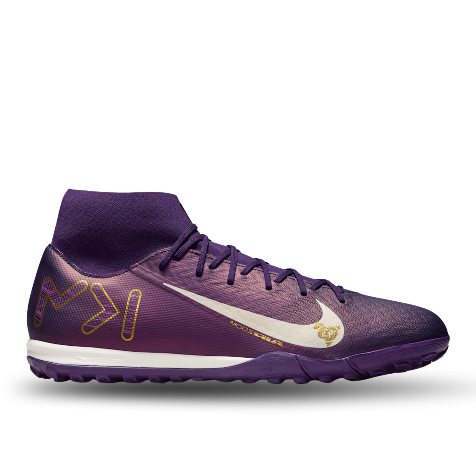 Nike Zoom Superfly 10 Academy KM Kylian Mbappe Turf TF Soccer Shoes (Grand Purple/Pale Ivory)