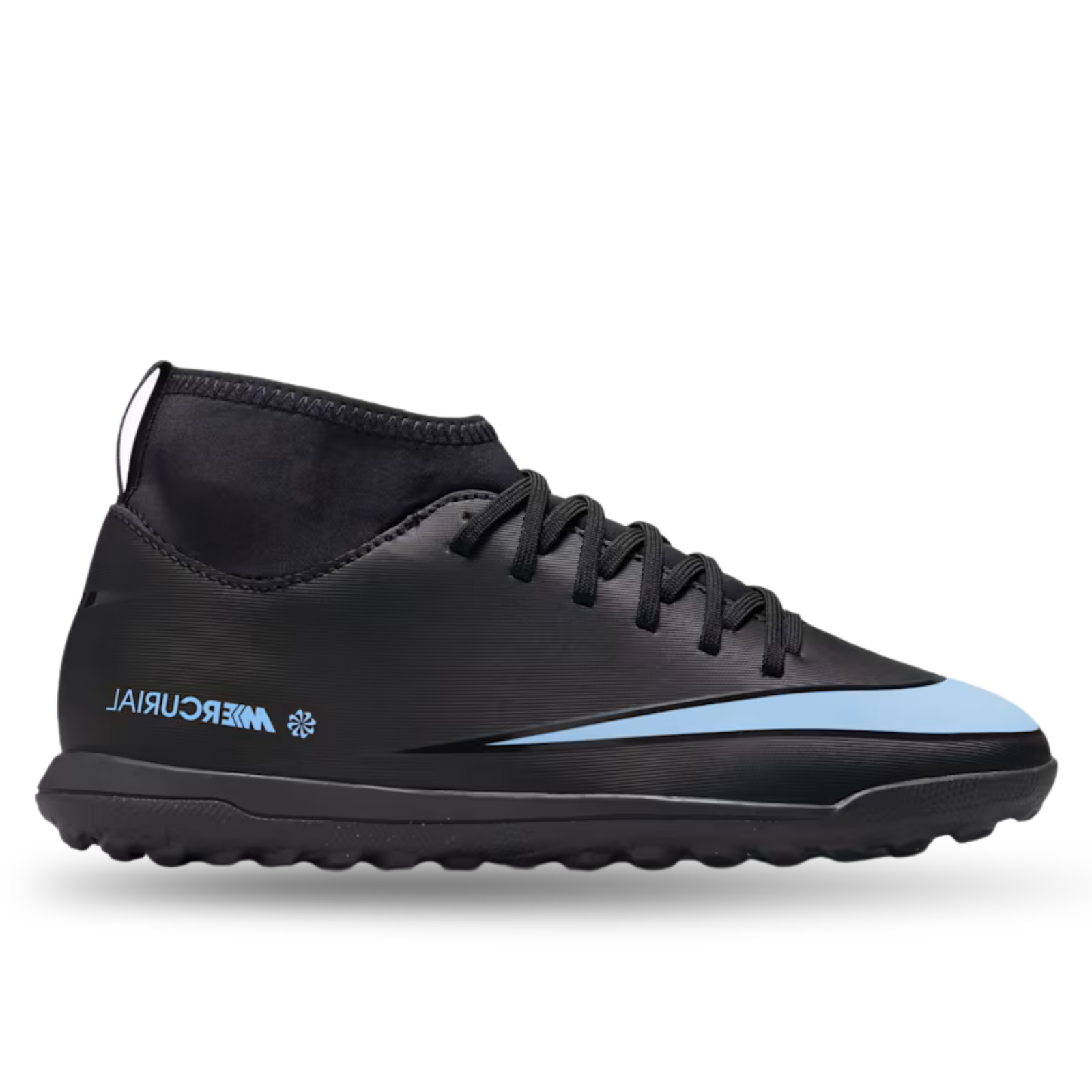 Nike Youth Jr. Superfly 10 Club Turf Soccer Shoes (Black/Black)