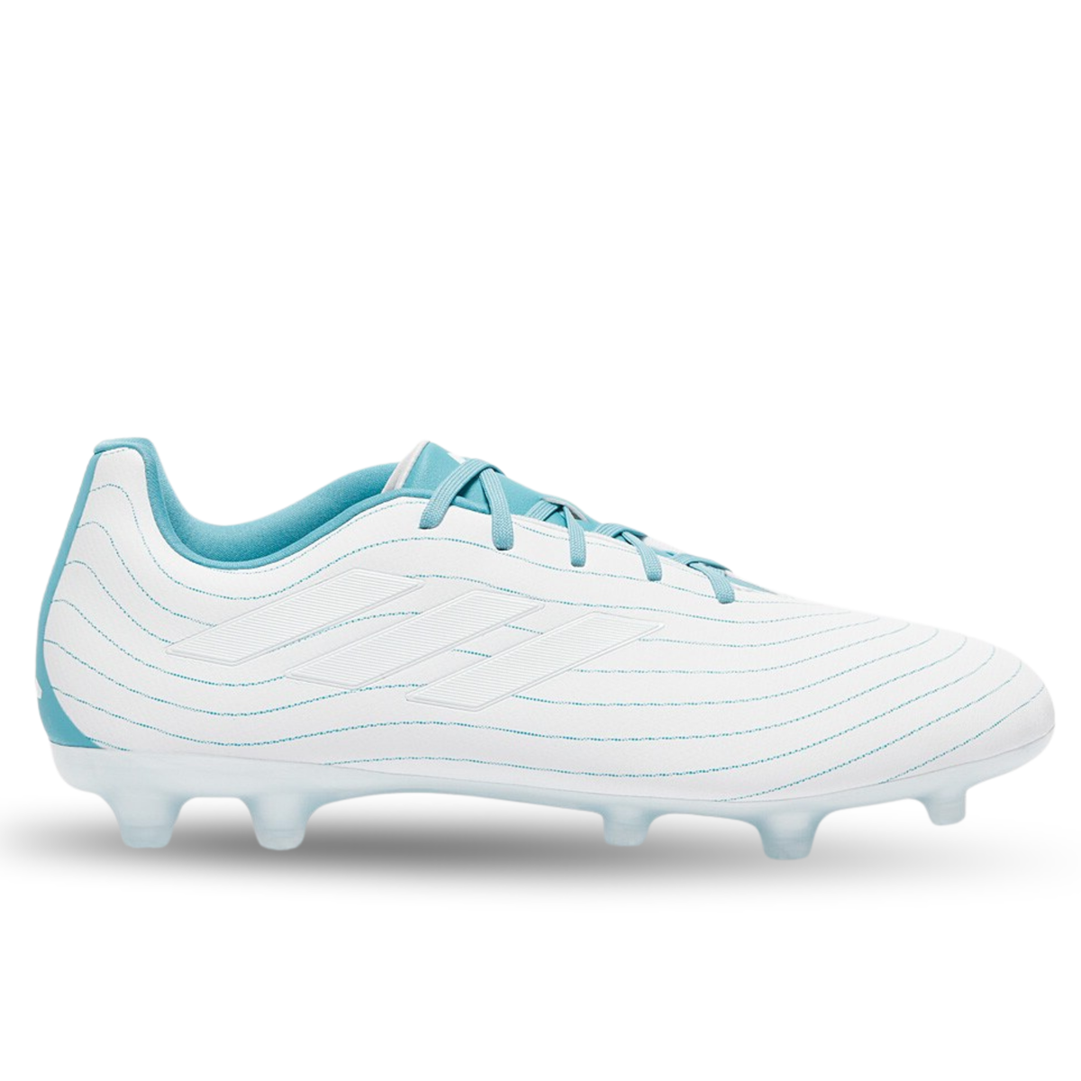 adidas Copa Pure.3 Firm Ground Soccer Cleats (White/Grey Two/Preloved Blue)