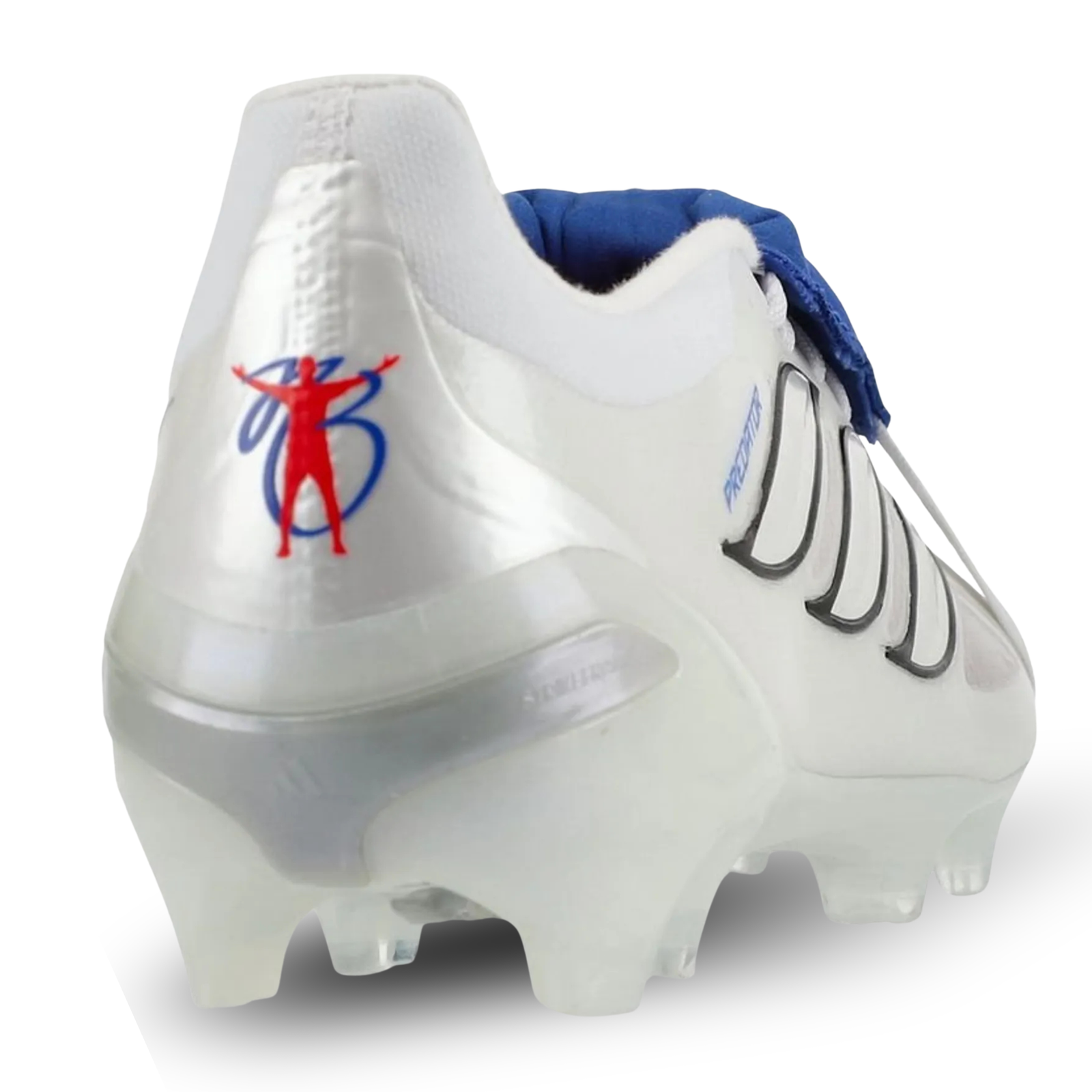 adidas Jr. Predator League FT Firm Ground Soccer Cleats (White/Zero Metallic/Royal Blue)