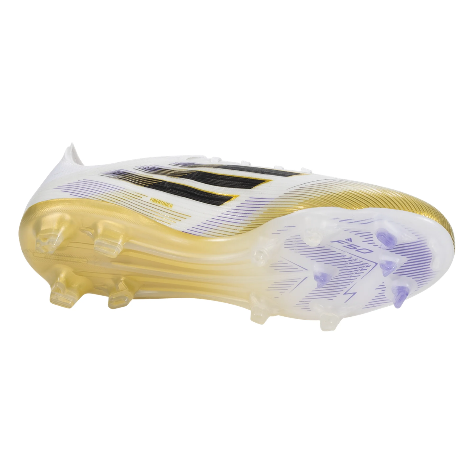 adidas F50 Pro Firm Ground Soccer Cleats (White/Black/Gold Metallic)