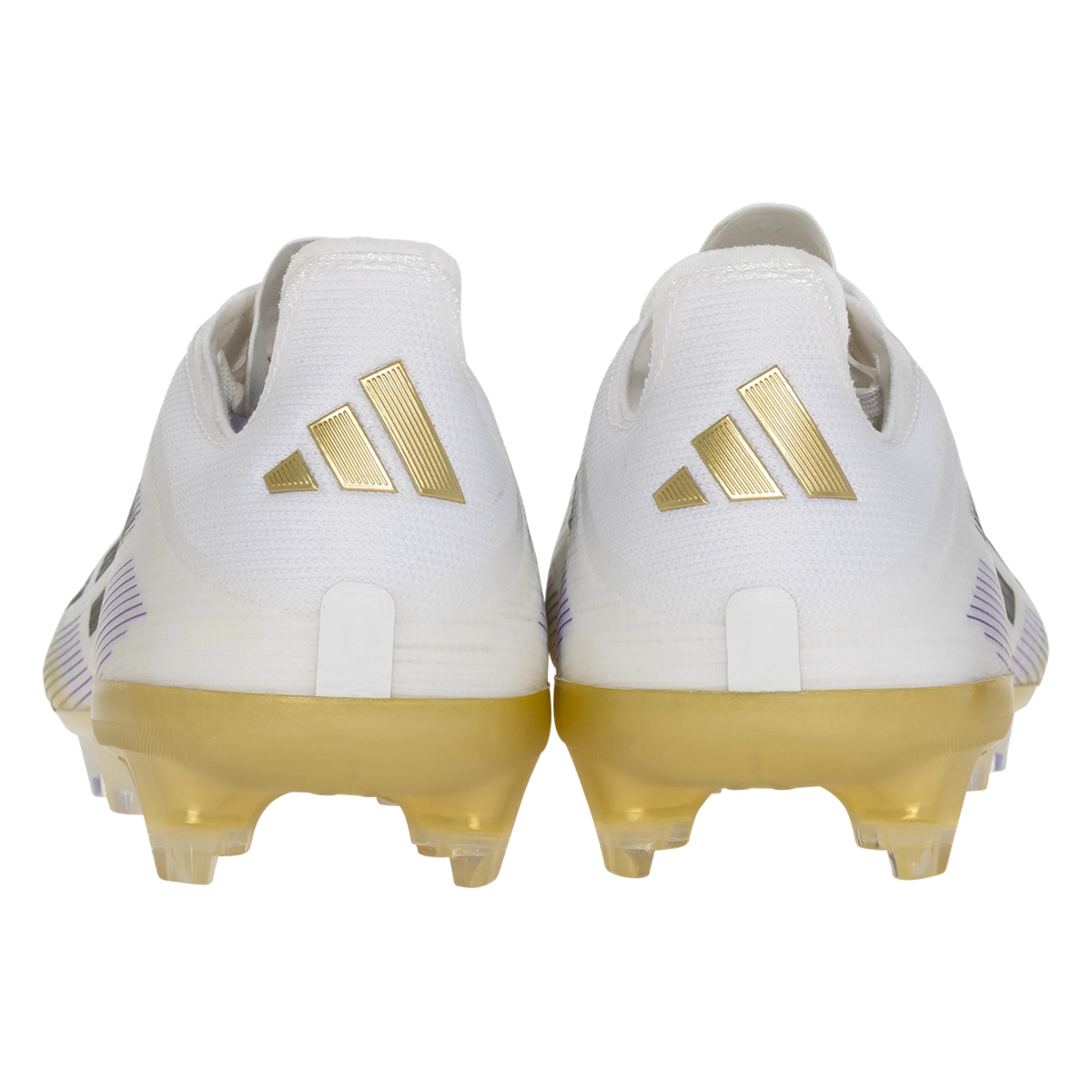 adidas F50 Pro Firm Ground Soccer Cleats (White/Black/Gold Metallic)