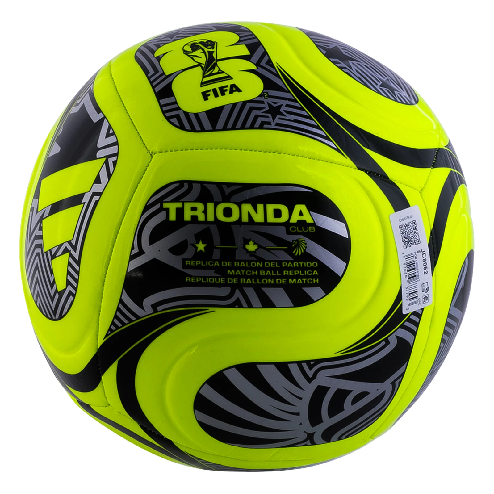 adidas FIFA World Cup 2026 Trionda Club Ball (Black/Lucid Lemon)