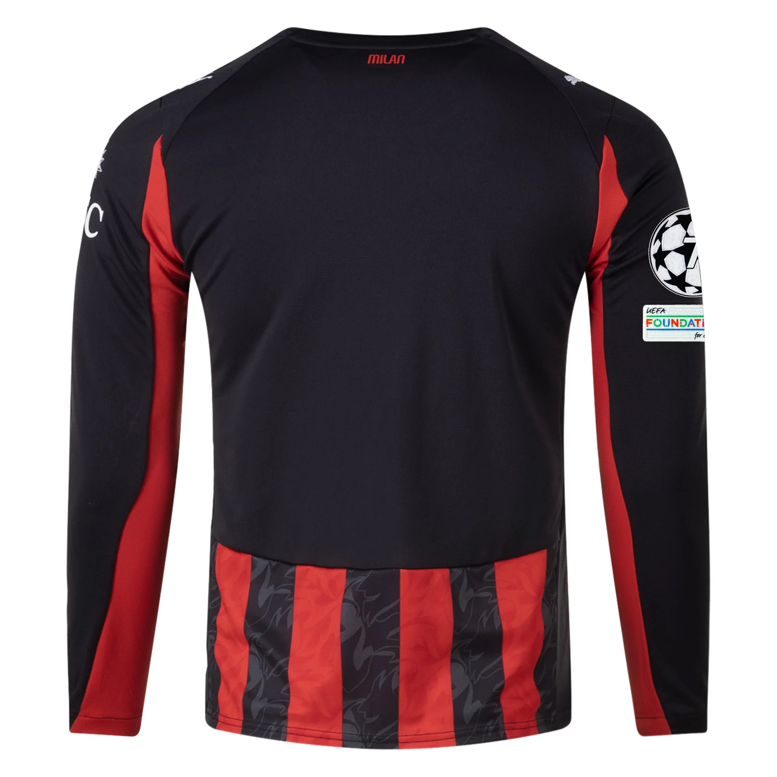Puma AC Milan Long Sleeve Home Jersey w/ Champions League Patches 25/26 (Red/Black)