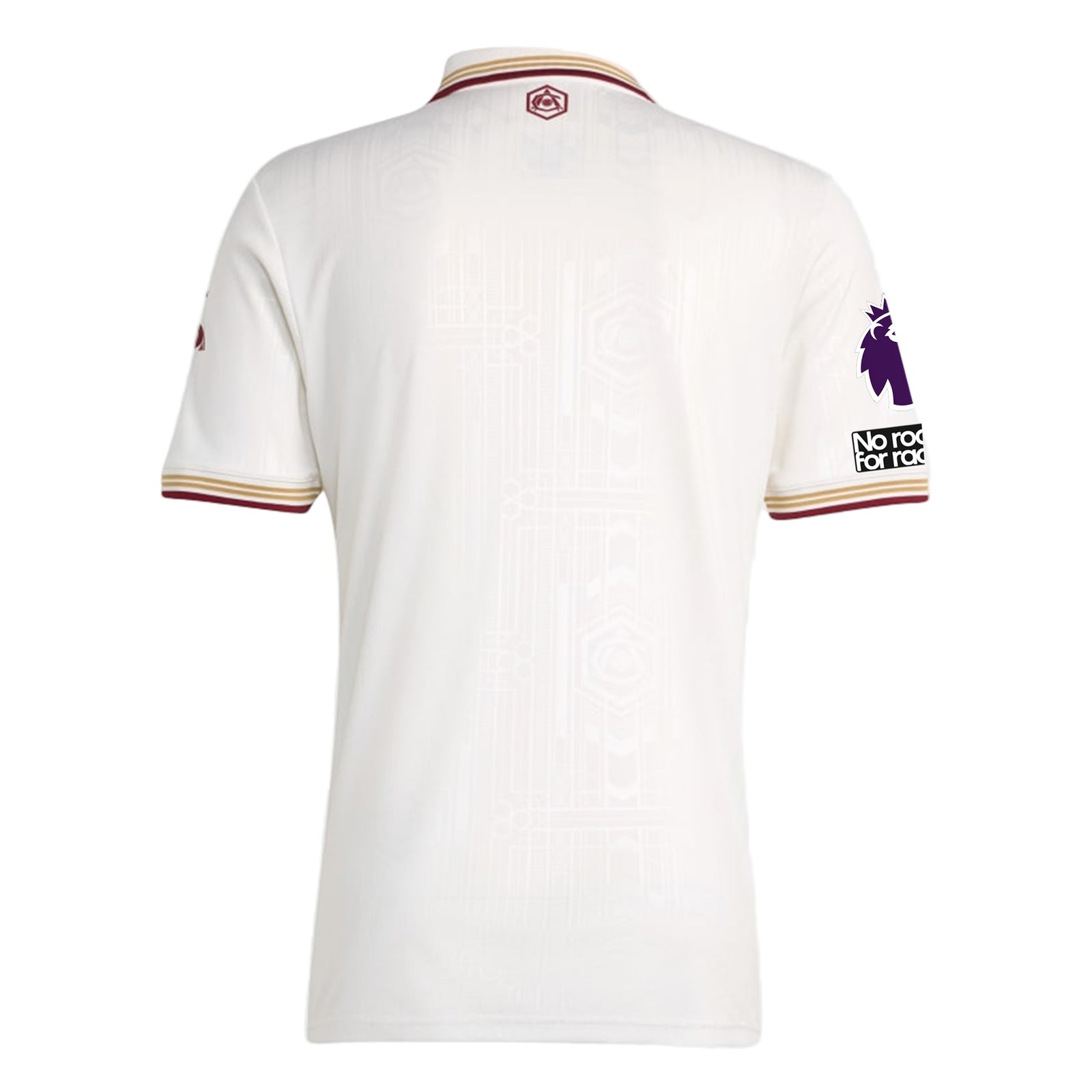 adidas Men's Arsenal FC Third Jersey 25/26 w/ NRFR + EPL Patches (White/Burgundy)