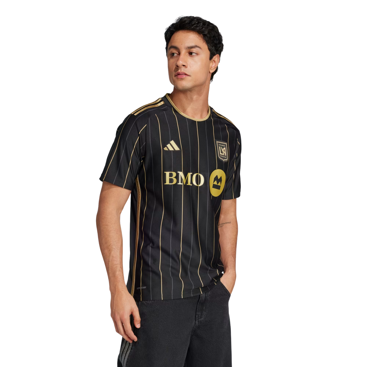 adidas Men's D. Bouanga LAFC Home Jersey w/ Sponsor 2025 (Black/Gold)