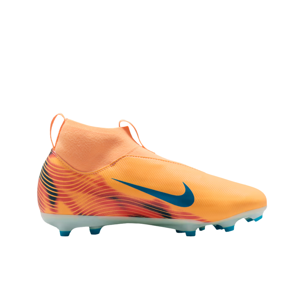 Nike Youth Junior Zoom Superfly 10 Academy Kylian Mbappe FG Soccer Cleats (Melon Tint/Neo Turq)