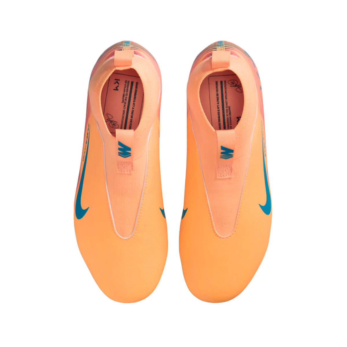 Nike Youth Junior Zoom Superfly 10 Academy Kylian Mbappe FG Soccer Cleats (Melon Tint/Neo Turq)