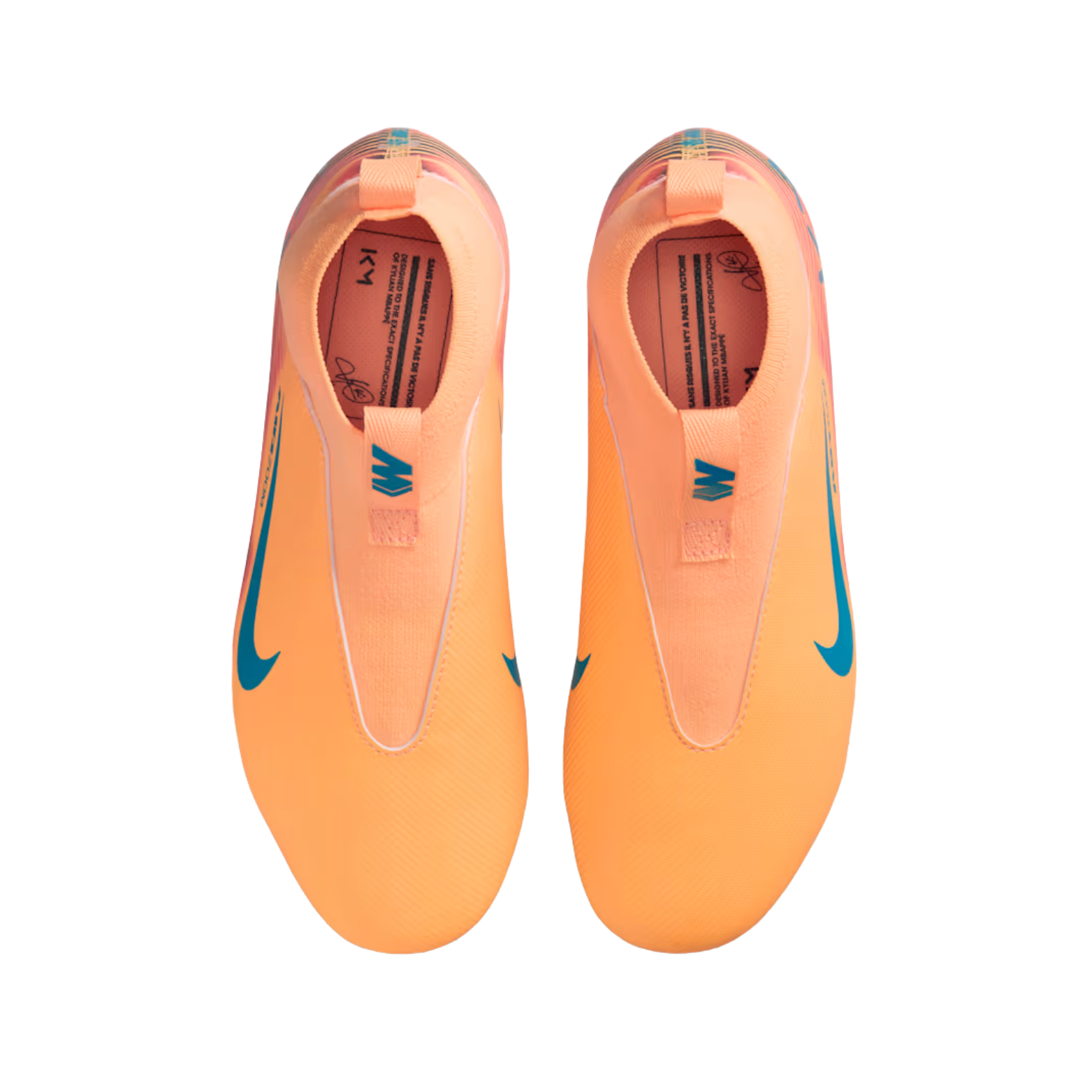 Nike Youth Junior Zoom Superfly 10 Academy Kylian Mbappe FG Soccer Cleats (Melon Tint/Neo Turq)