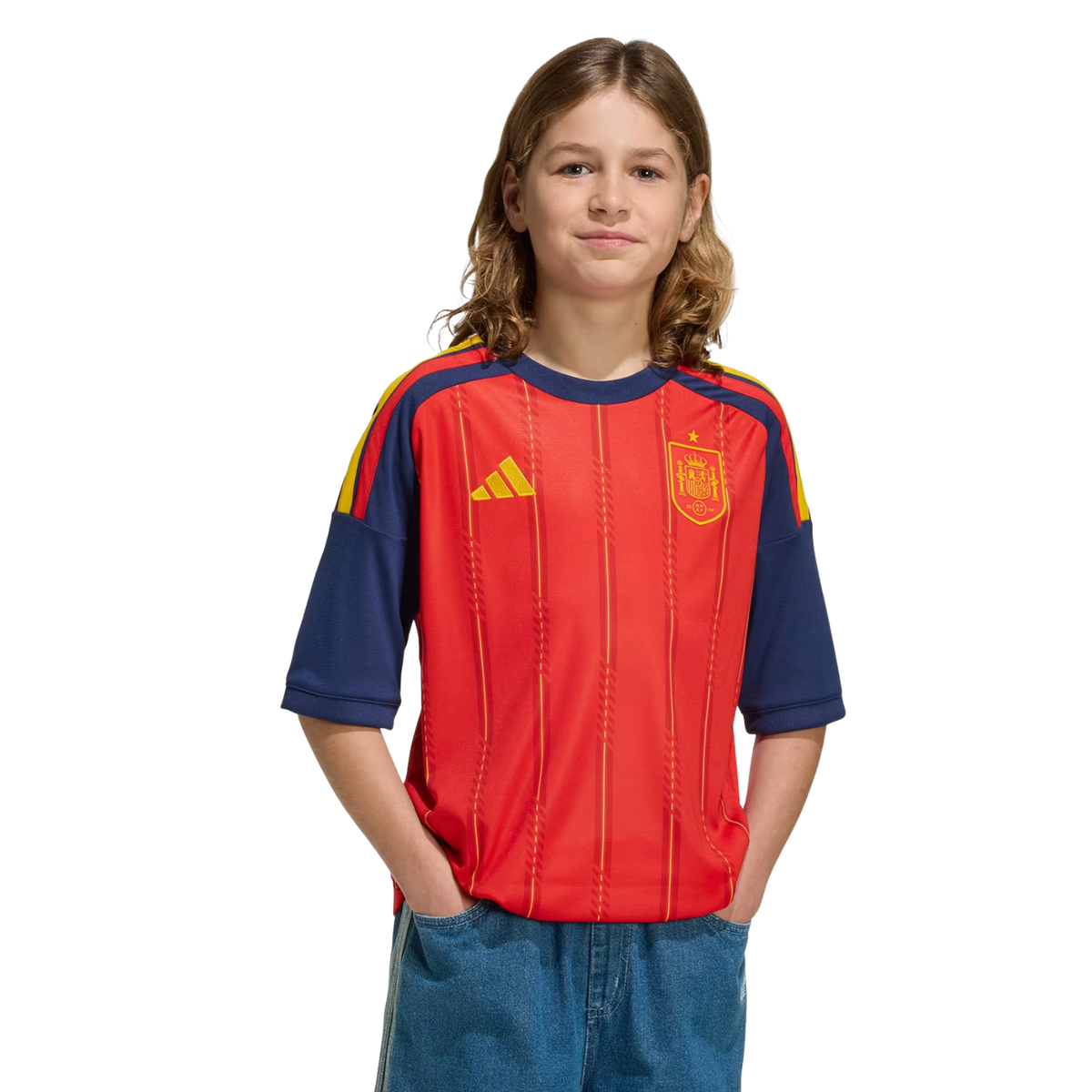 adidas Youth Lamine Yamal Spain World Cup Home Jersey 2026 (Vivid Red)