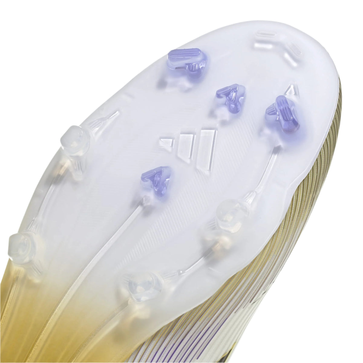 adidas F50 League Laceless FG Soccer Cleats (White/Black/Gold Metallic)