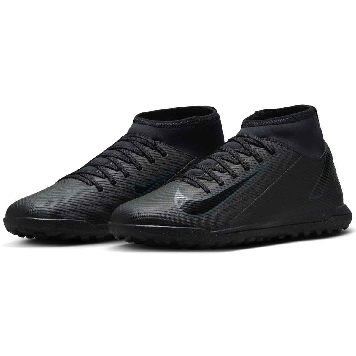 Nike Youth Jr. Superfly 10 Club Turf Soccer Shoes (Black/Black)