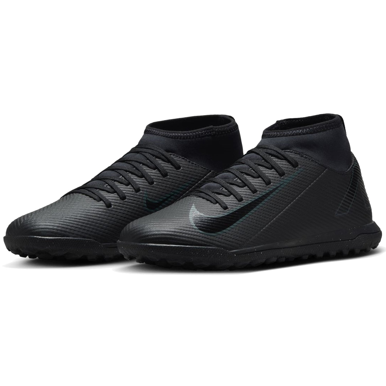 Nike Youth Jr. Superfly 10 Club Turf Soccer Shoes (Black/Black)