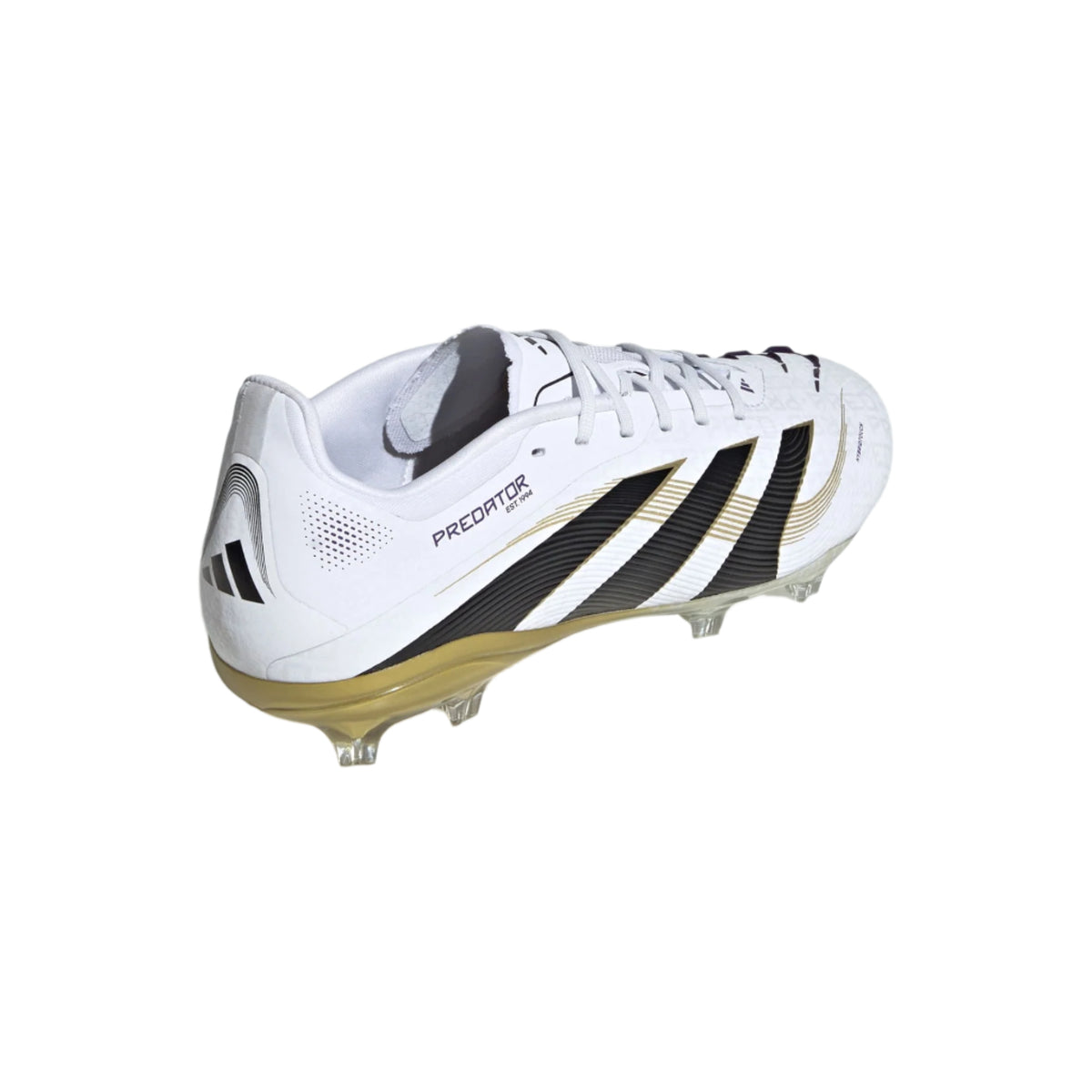 adidas Youth Jr. Predator Elite Junior Firm Ground Cleats (White/Black/Gold Metallic)