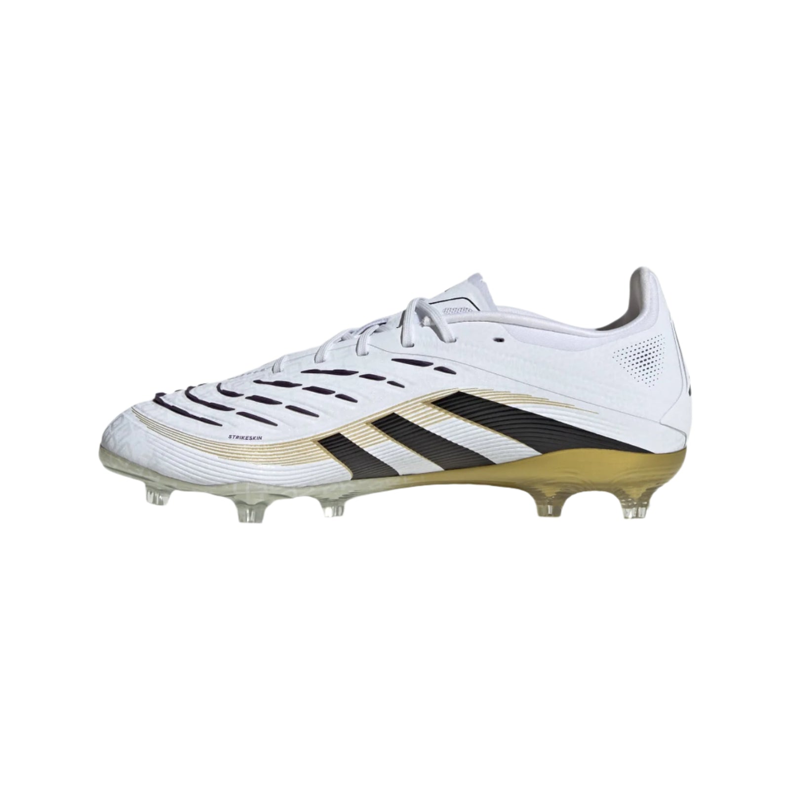 adidas Youth Jr. Predator Elite Junior Firm Ground Cleats (White/Black/Gold Metallic)