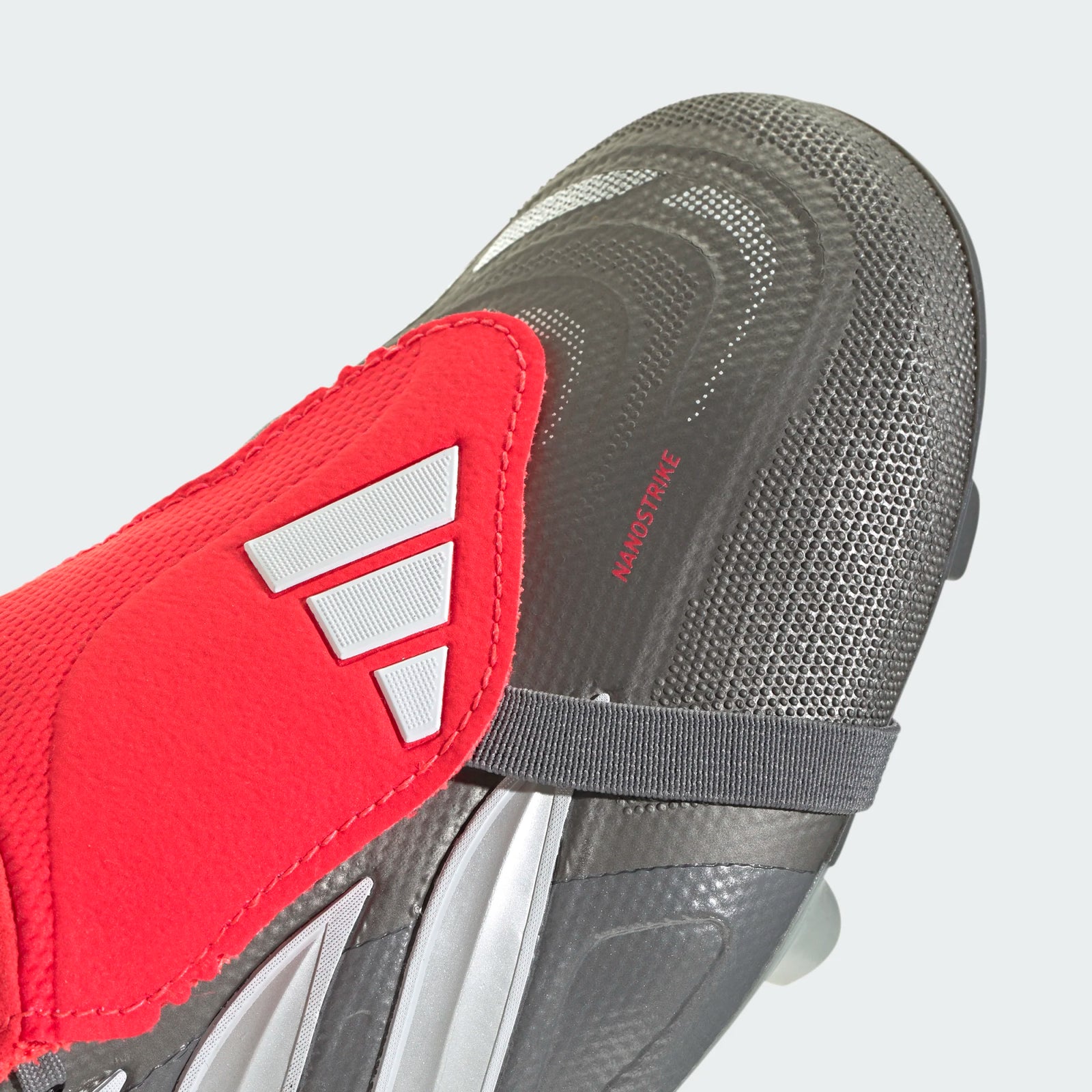 adidas Predator League FT Firm Ground Soccer Cleats (Iron Metallic/Zero Metallic/Lucid Red)