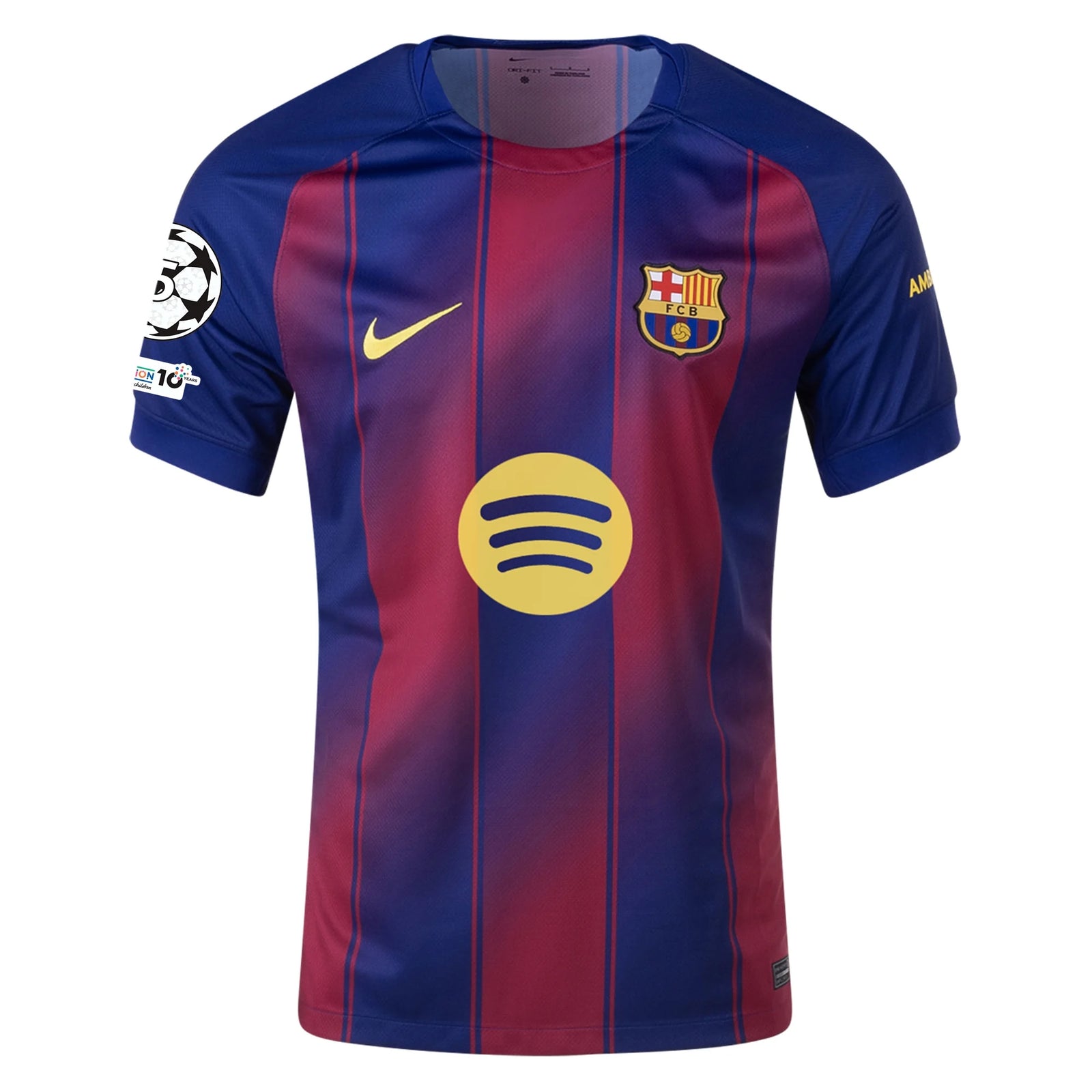 Nike Lewandowski FC Barcelona Home Jersey 25/26 w/ Champions League Patches (Deep Royal Blue/Midwest Gold)
