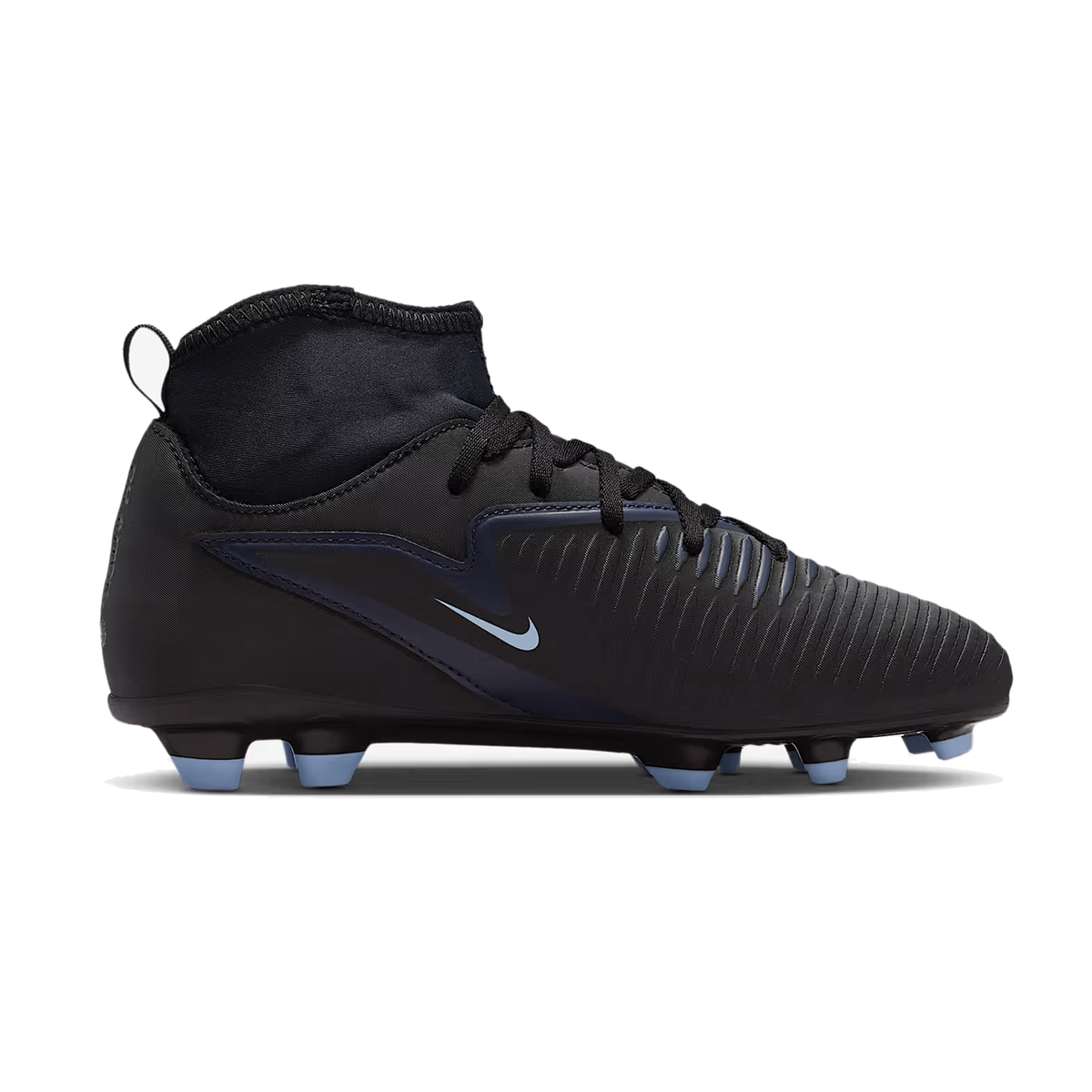 Nike Jr. Phantom 6 High Club Firm Ground/Ground Soccer Cleats (Black/Black)