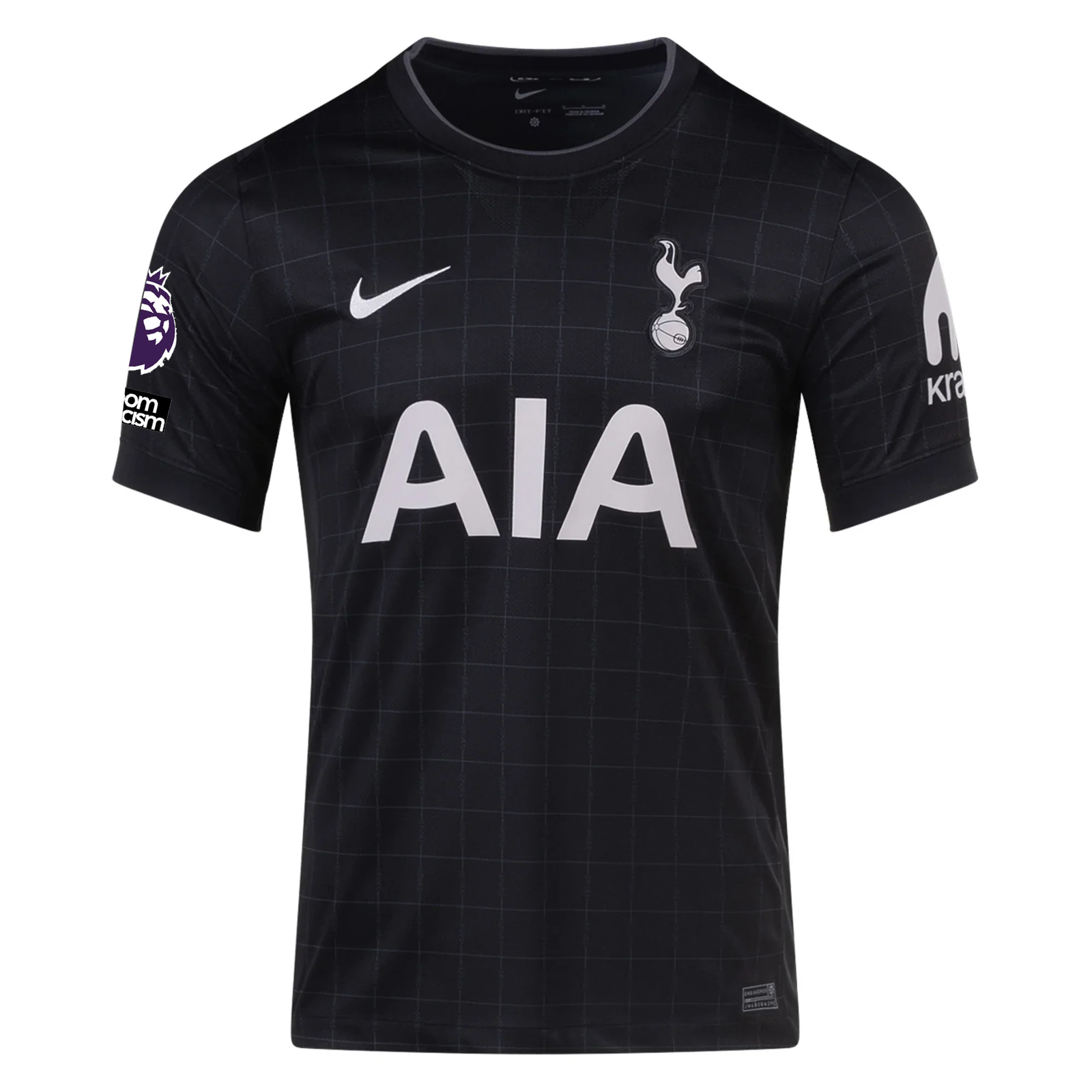 Nike Son Men's Tottenham Away Jersey w/ EPL + No Room For Racism Patches 25/26 (Black/Iron)