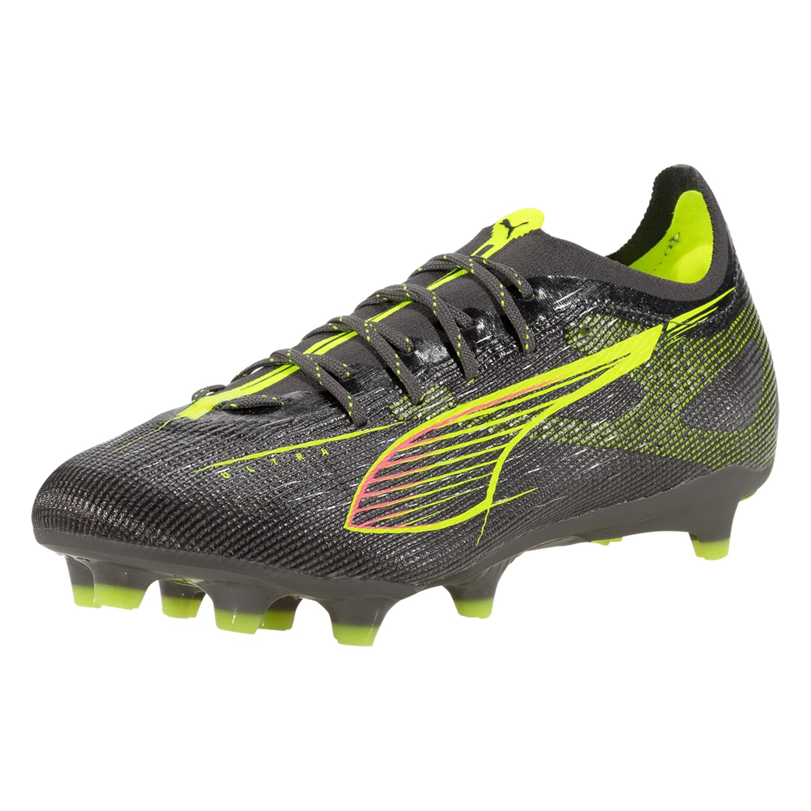 Puma Ultra 5 Pro FG/AG Soccer Cleats (Matte Aged Silver-Yellow Alert-Sun Struck)