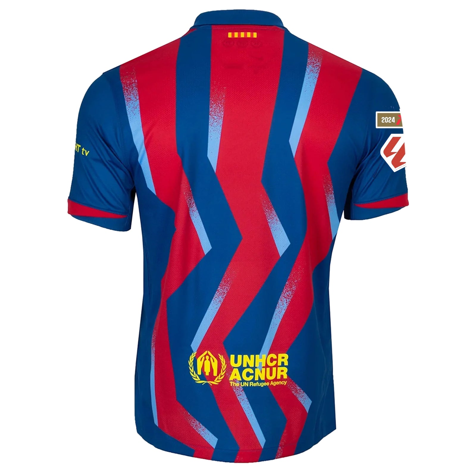 Nike Men's FC Barcelona 4th Jersey 25/26 w/ La Liga Patches (Blue/Red/Yellow)