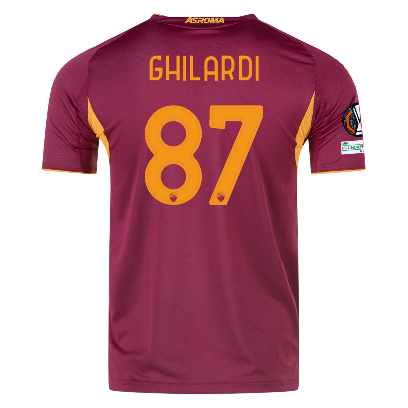 adidas Roma Authentic Daniele Ghilardi Home Jersey w/ Europa League Patches 25/26 (Burgundy)