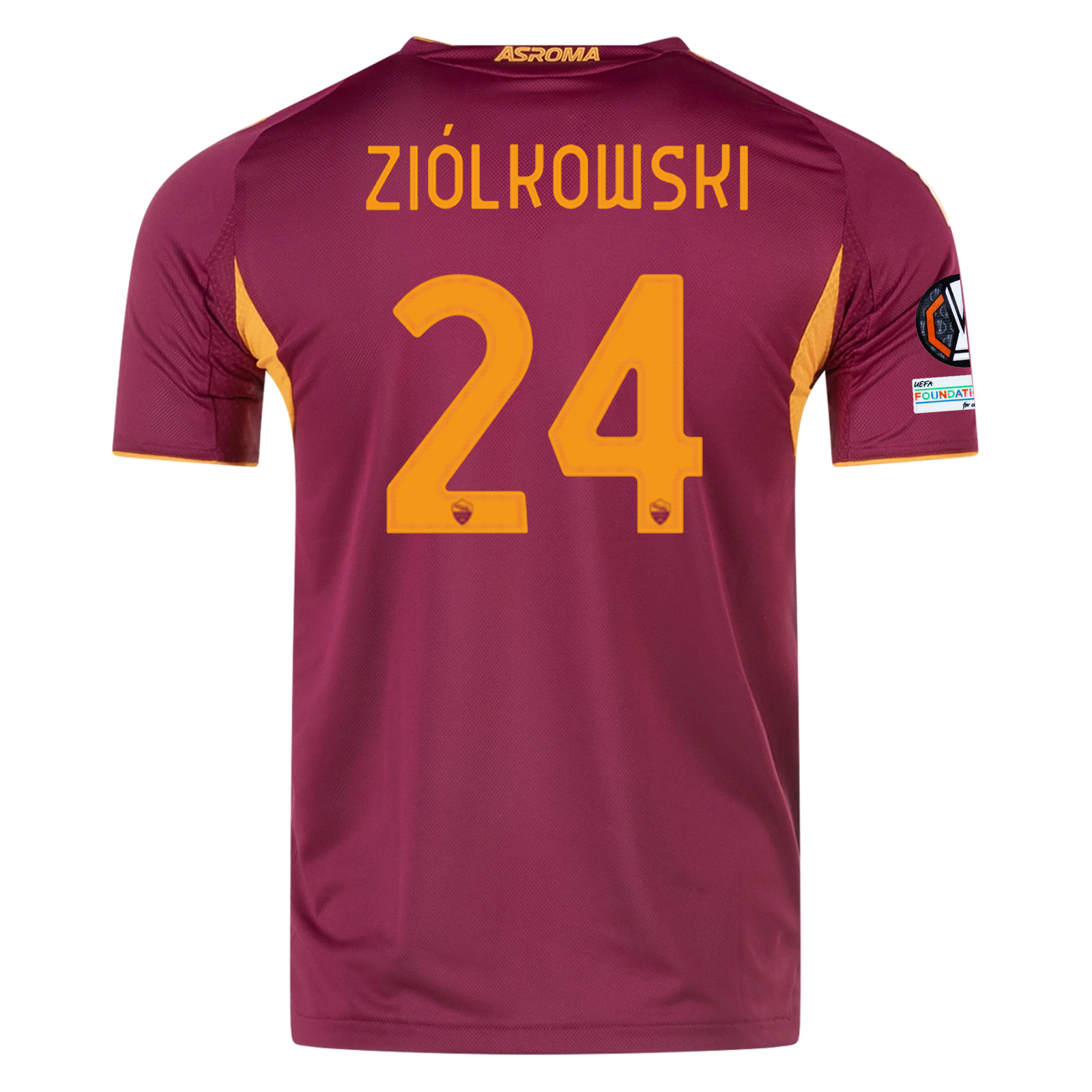 adidas Roma Authentic Jan Ziółkowski Home Jersey w/ Europa League Patches 25/26 (Burgundy)