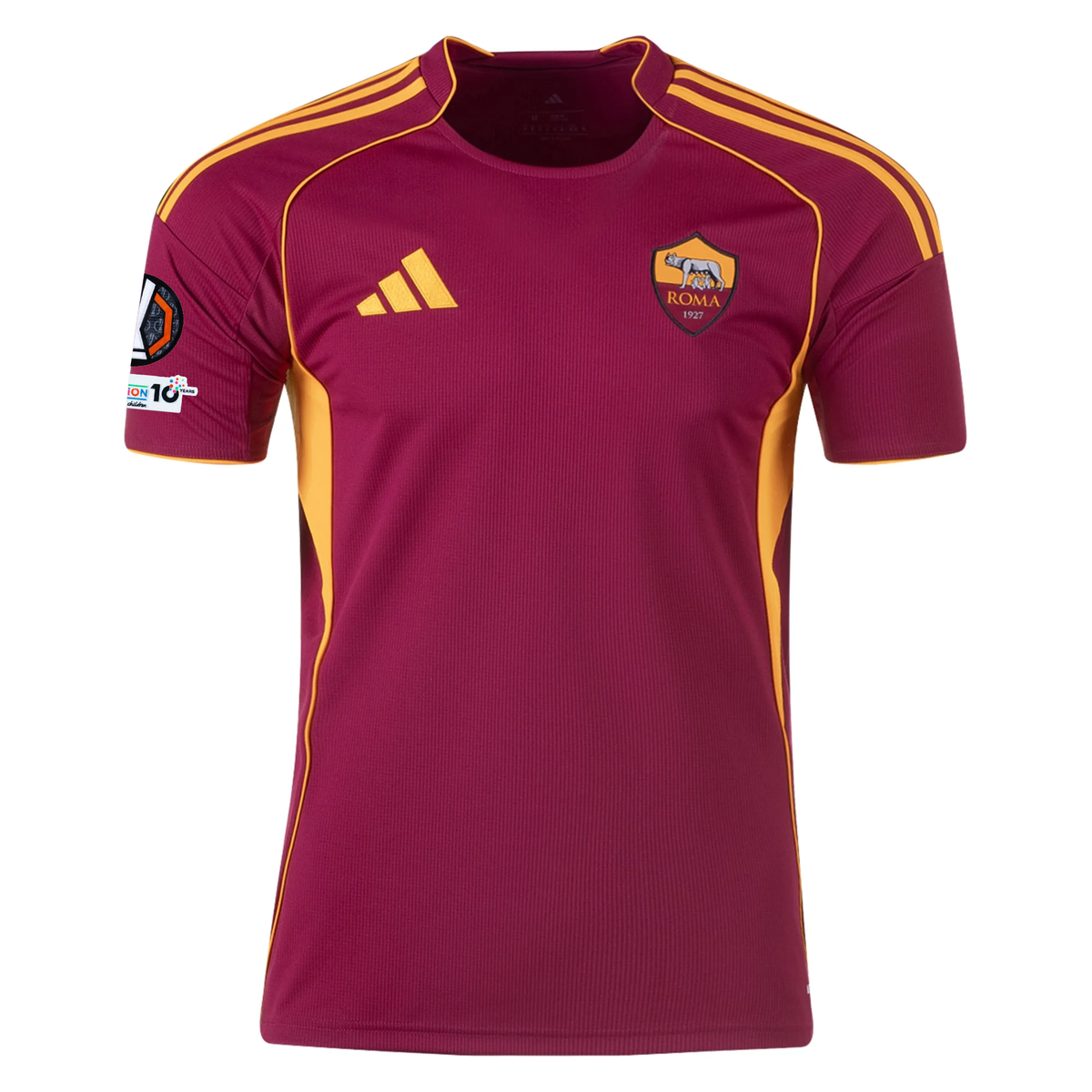 adidas Men's Roma Home Jersey w/ Europa League Patches 25/26 (Burgundy)