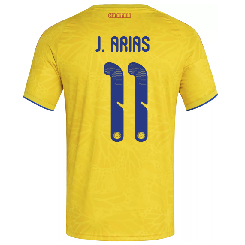 adidas Men's J.Arias Colombia 2026 Home Jersey (Impact Yellow)