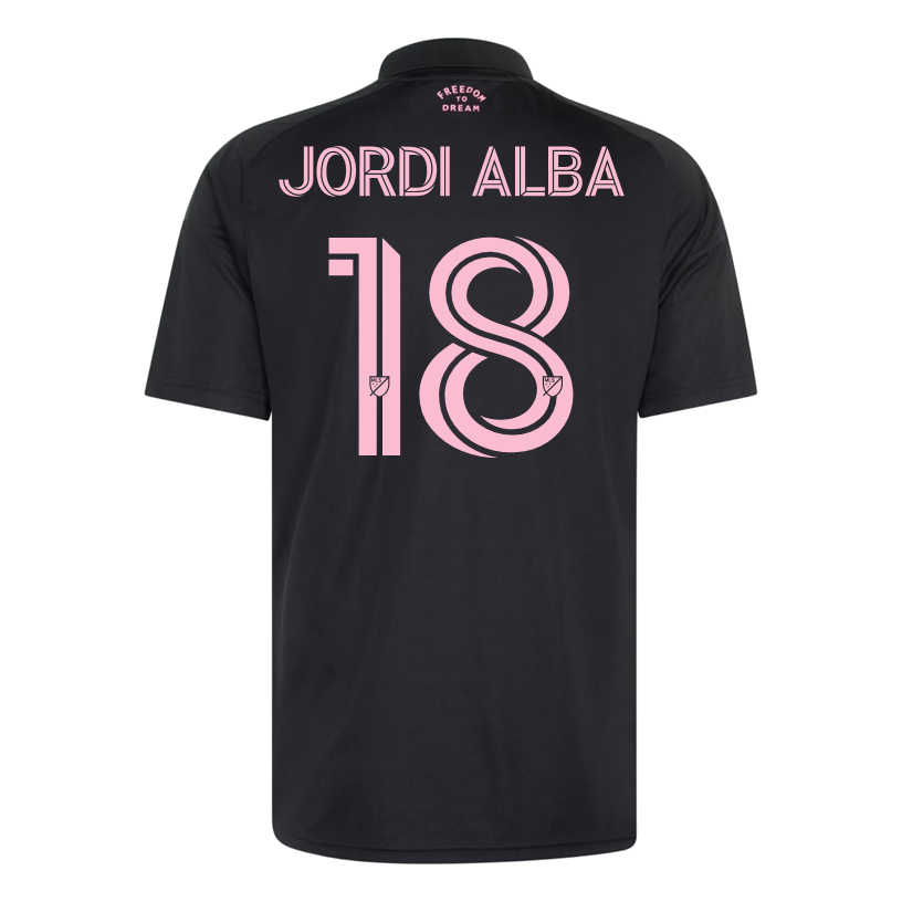 adidas Men's Jordi Alba Inter Miami CF 26/27 Away Jersey (Black/Pink)