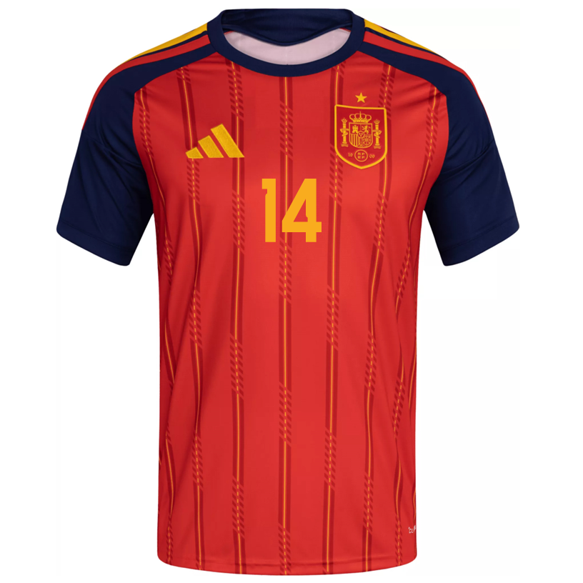 adidas Men's Cucurella Spain World Cup Home Jersey 2026 (Vivid Red)