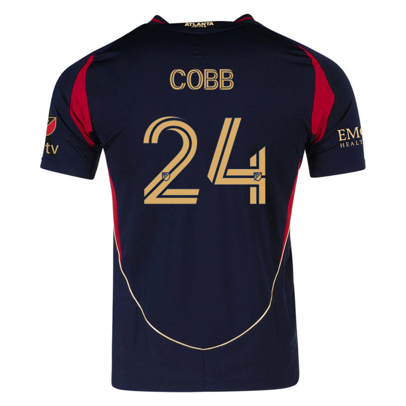 adidas Noah Cobb Atlanta United Authentic Home Jersey w/ MLS Patches 25/26 (Red/Black)