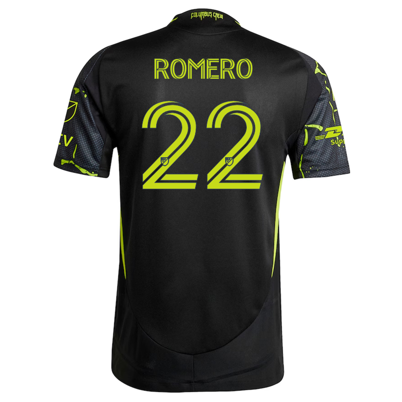 adidas Abraham Romero Columbus Crew Authentic Away Jersey w/ MLS Patches 25/26 (Black/Yellow)