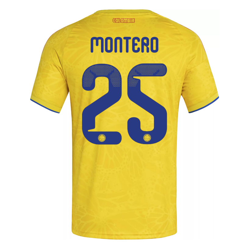adidas Men's Montero Colombia 2026 Authentic Home Jersey (Impact Yellow)