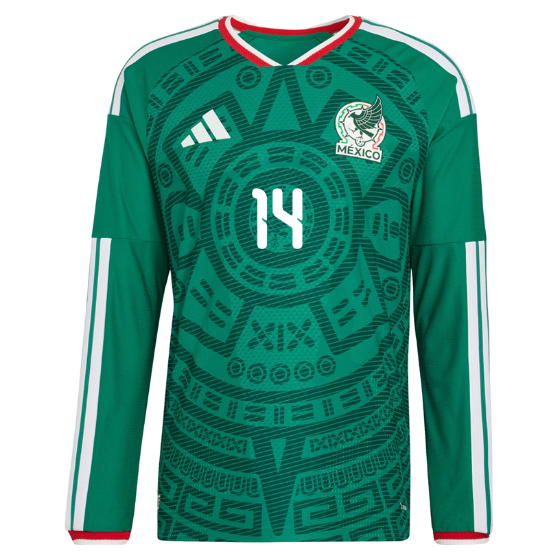 adidas Men's E. Sanchez Mexico Long-Sleeve Authentic Home Jersey 2026 (Bold Green)