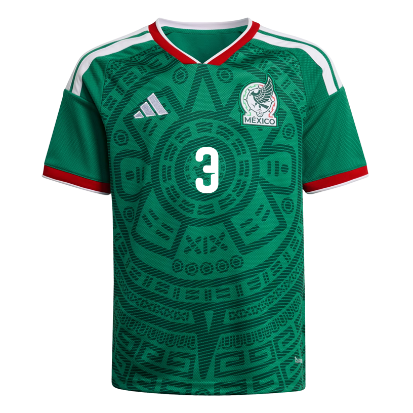 adidas Youth C. Montes Mexico 2026 Home World Cup Jersey (Bold Green)