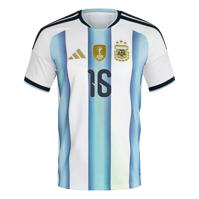 adidas Men's Fernandez Argentina 2026 Home World Cup Jersey (White/Icey Light Blue)