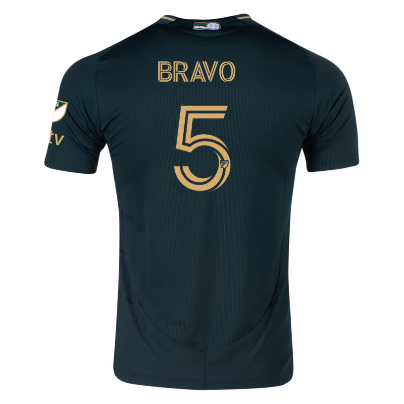 adidas Claudio Bravo Portland Timbers Authentic Home Jersey w/ MLS & Apple Patch 25/26 (Green/Gold)