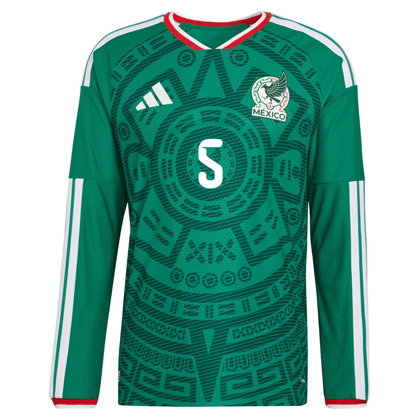 adidas Men's J. Vasquez Mexico Long-Sleeve Authentic Home Jersey 2026 (Bold Green)