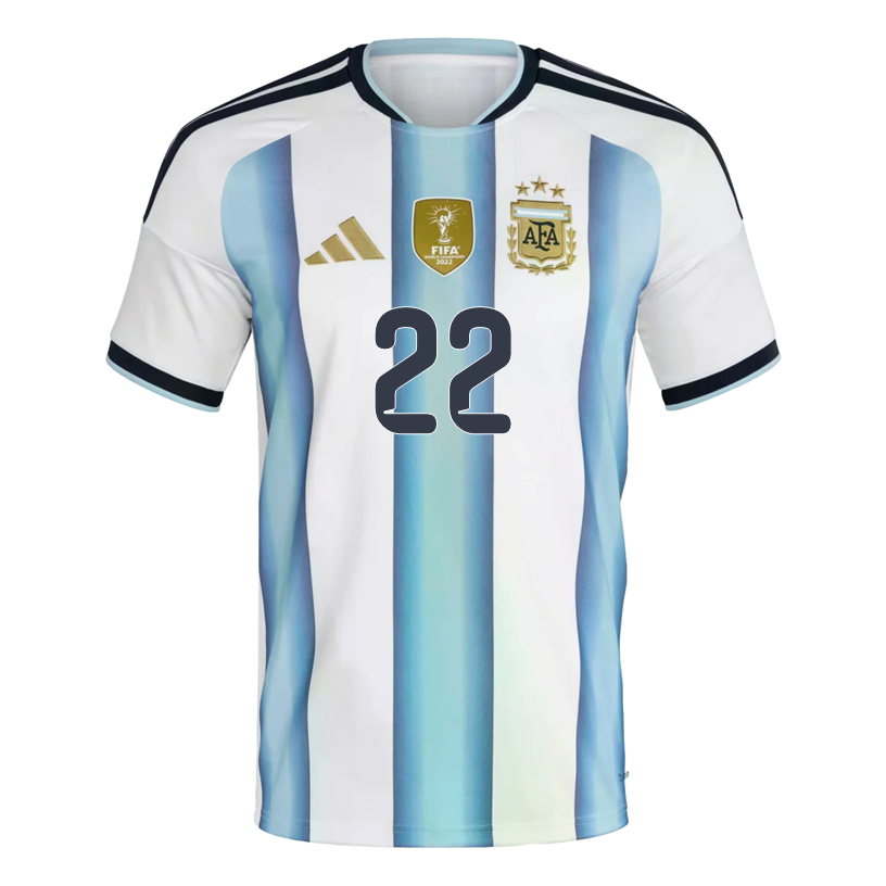 adidas Men's Lautaro Argentina 2026 Home World Cup Jersey (White/Icey Light Blue)