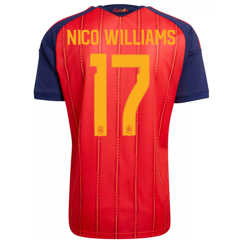 adidas Men's Nico Williams Spain World Cup Home Jersey 2026 (Vivid Red)