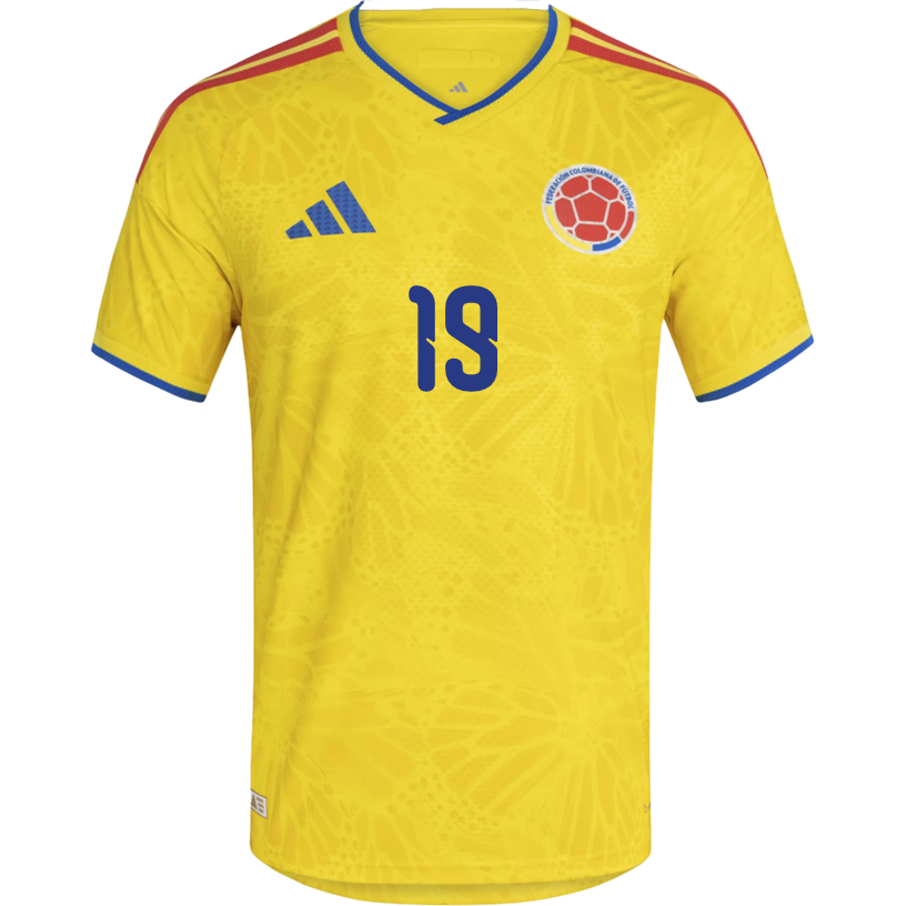 adidas Men's Borre Colombia 2026 Authentic Home Jersey (Impact Yellow)