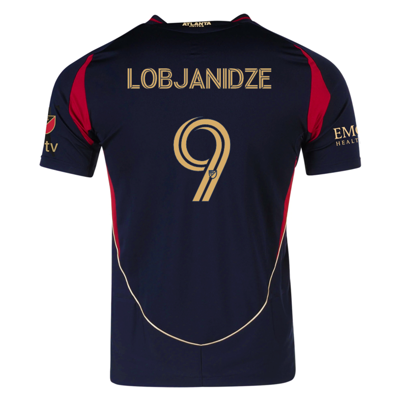 adidas Saba Lobjanidze Atlanta United Authentic Home Jersey w/ MLS Patches 25/26 (Red/Black)